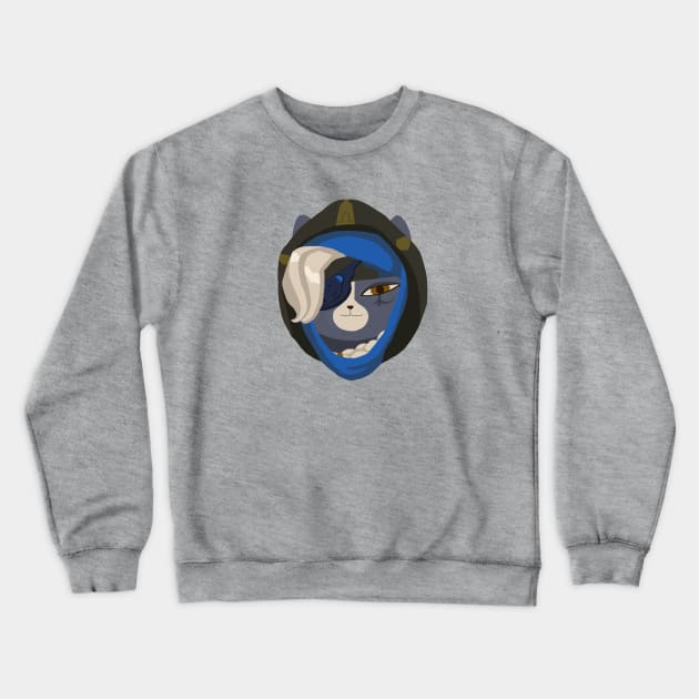 Overwatch Cats Ana Crewneck Sweatshirt by DebbieMongrel